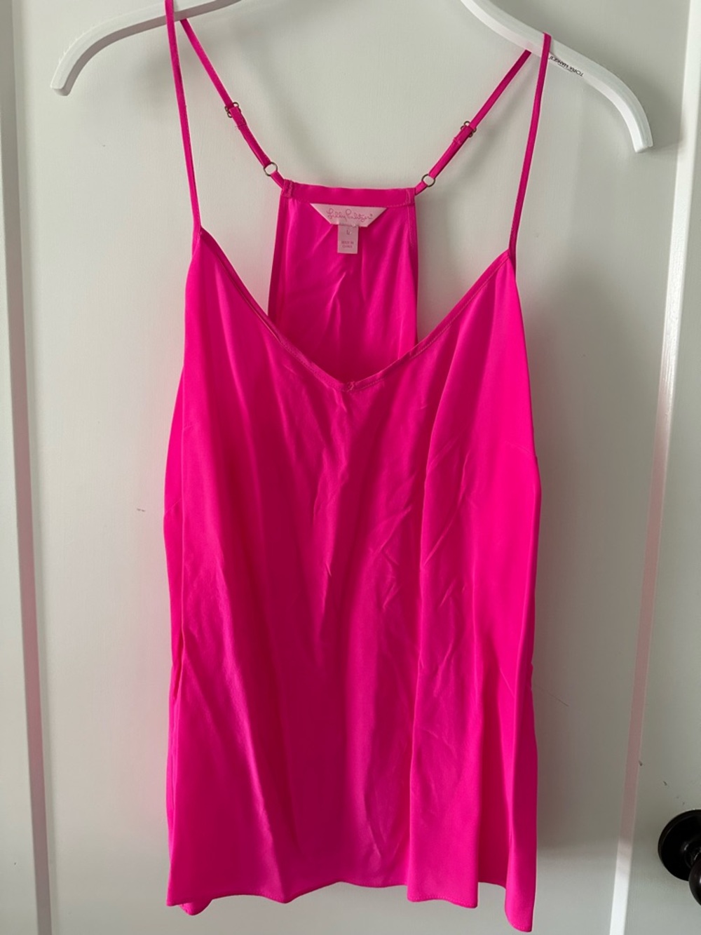 Lily Pulitzer Women's Hot Pink Silk Racerback Cami